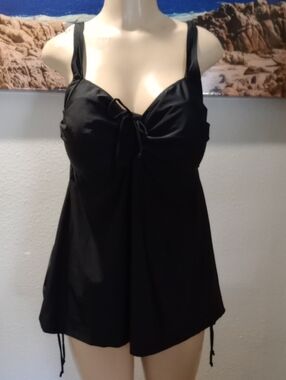 Black Women's Tankini Swim Top - Classic Black